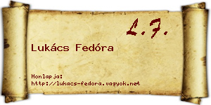 Lukács Fedóra névjegykártya
